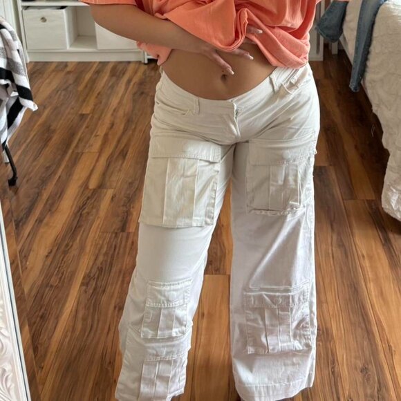 Zara Women's White and Cream Trousers - Picture 1 of 4